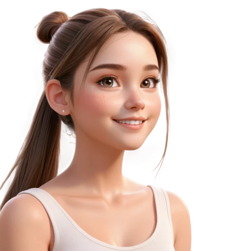 a girl's smile,girl portrait,cute cartoon character,3d model,girl on a white background,natural cosmetic,doll's facial features,maya,3d rendered,portrait background,agnes,female doll,smiling,vector girl,child girl,realdoll,girl in t-shirt,character animation,female model,girl,Unique,Design,Character Design