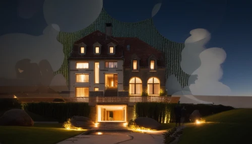 house silhouette,3d rendering,3d render,render,3d rendered,ghost castle,landscape lighting,mansion,visual effect lighting,houses clipart,fairy tale castle,gold castle,luxury property,model house,victorian house,crispy house,doll's house,chateau,digital compositing,witch's house,Photography,General,Natural