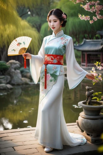 hanbok,ao dai,oriental princess,geisha girl,geisha,asian costume,chinese art,oriental girl,oriental painting,korean culture,junshan yinzhen,taiwanese opera,chinese style,mulan,peking opera,oriental,japanese woman,traditional chinese,taijiquan,asian culture,Illustration,Realistic Fantasy,Realistic Fantasy 08