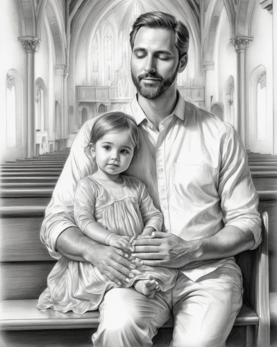 church painting,father with child,father and daughter,jesus child,saint joseph,david-lily,god the father,child portrait,merciful father,coloring page,the father of the child,christian,father,infant baptism,father daughter,christ child,coloring picture,mother and father,shia,holy family,Illustration,Black and White,Black and White 30