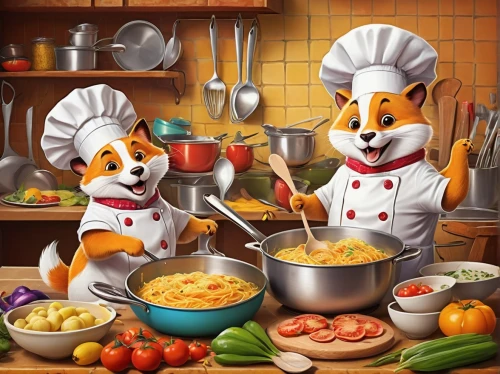 chefs,chef,cooking book cover,cooks,cooking show,cute cartoon image,food and cooking,cooking utensils,men chef,food preparation,cookware and bakeware,ratatouille,cuisine,cooking vegetables,chefs kitchen,cookery,anthropomorphized animals,cooking,culinary art,hamburger helper,Art,Classical Oil Painting,Classical Oil Painting 18