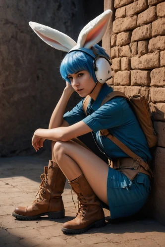 tiber riven,cosplay image,peter rabbit,fennec,bunny,pixie-bob,little bunny,rabbit,little rabbit,alice,cosplay,wood rabbit,pixie,2d,jack rabbit,pubg mascot,bun,piko,white rabbit,rei ayanami,Photography,General,Fantasy