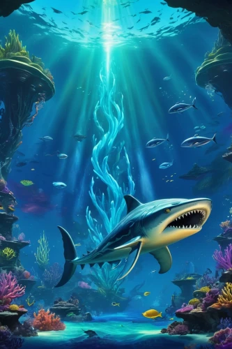 underwater background,aquarium decor,aquarium lighting,dolphin background,underwater world,underwater landscape,marine reptile,aquarium,mermaid background,ocean background,sea life underwater,aquarium inhabitants,cetacea,cartoon video game background,aquatic animals,under the sea,whale shark,mermaid scales background,ocean underwater,under sea,Illustration,Realistic Fantasy,Realistic Fantasy 20