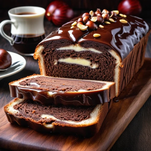 babka,chocolate cake,chocolate layer cake,bossche bol,chocolate spread,ice cream cake with chocolate sauce,danish nut cake,apple cake,pepper cake,snack cake,almond bread,chocolate-covered coffee bean,chocolate hazelnut,walnut bread,boston cream pie,ganache,swiss roll,nut cake,sachertorte,german chocolate cake