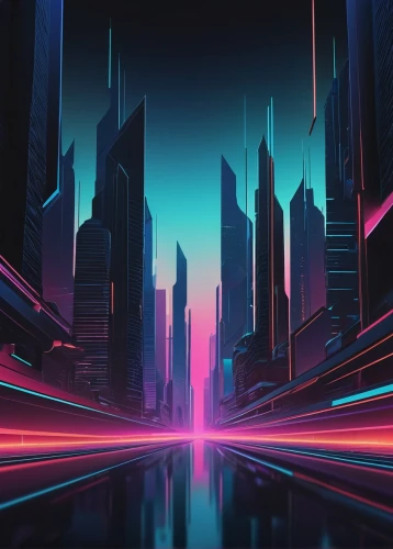 futuristic landscape,metropolis,neon arrows,cyberpunk,cityscape,futuristic,retro background,cyberspace,abstract retro,city highway,80's design,colorful city,cinema 4d,fantasy city,city trans,dusk background,3d background,tokyo city,shinjuku,mobile video game vector background,Illustration,Paper based,Paper Based 28