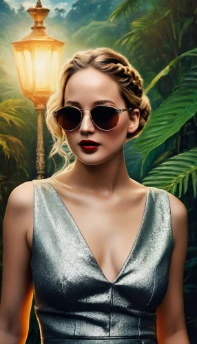 jennifer lawrence - female,digital compositing,portrait background,art deco background,hollywood actress,cuba background,lily-rose melody depp,photoshop manipulation,female hollywood actress,katniss,sunglasses,aviator sunglass,mary-gold,visual effect lighting,image manipulation,pixie-bob,the blonde in the river,rosa ' amber cover,social,zookeeper,Photography,General,Fantasy