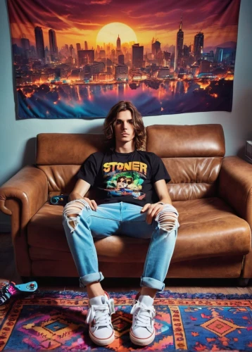 turnover,room boy,cross legged,studio couch,soundcloud icon,studio photo,the living room of a photographer,dj,max fold,album cover,cross-legged,hotel man,sitting on a chair,couch,crossed legs,photo session in torn clothes,laid back,condo,icon,raf,Photography,Documentary Photography,Documentary Photography 32