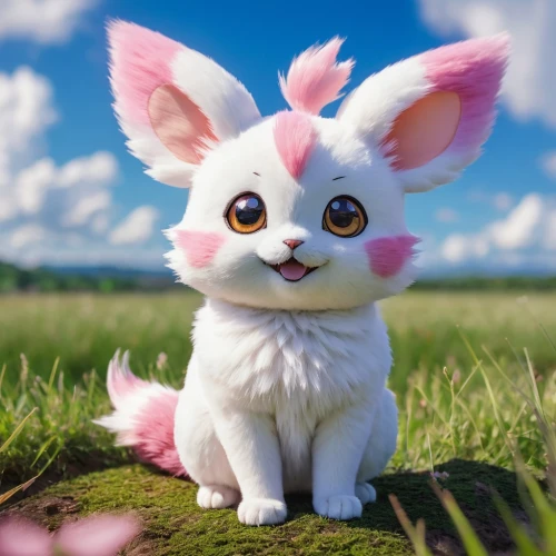 fennec,blossom kitten,cute cartoon character,no ear bunny,big ears,fennec fox,ears,cute animal,cartoon cat,pink cat,knuffig,ori-pei,mow,3d rendered,cute cat,jerboa,pet,cute animals,kawaii,little bunny,Conceptual Art,Daily,Daily 33