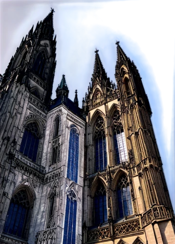 gothic architecture,nidaros cathedral,rouen,cologne cathedral,ulm minster,reims,gothic church,metz,new-ulm,cologne panorama,erfurt,cologne,cathedral,render,schwabentor,haunted cathedral,ulm,medieval architecture,muenster,aachen,Conceptual Art,Graffiti Art,Graffiti Art 04