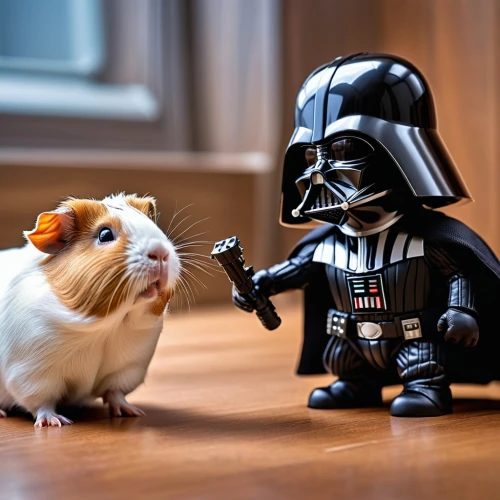 guineapig,guinea pigs,guinea pig,chewbacca,starwars,animals play dress-up,star wars,mouse bacon,mini pig,funny animals,schleich,hamster,animal photography,lucky pig,dark side,kawaii animals,chewy,musical rodent,cute animals,snickers