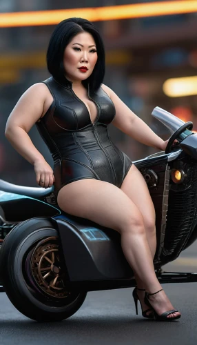 plus-size model,heavy motorcycle,asian woman,motor scooter,motor-bike,black motorcycle,car model,motorcycle,asian vision,motorbike,electric scooter,motorized scooter,moped,e-scooter,biker,kim,motorcyclist,model car,girl with a wheel,hard woman,Photography,General,Sci-Fi