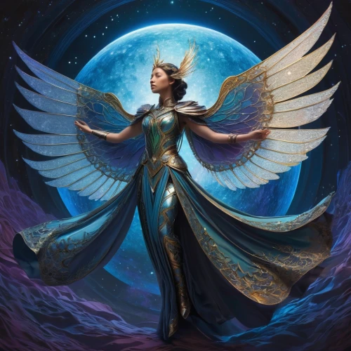 archangel,blue enchantress,queen of the night,celestial body,the archangel,zodiac sign libra,angel wing,harpy,baroque angel,uriel,fantasy art,angel,sorceress,star mother,guardian angel,the zodiac sign pisces,faerie,goddess of justice,celestial,celestial bodies,Photography,Artistic Photography,Artistic Photography 11