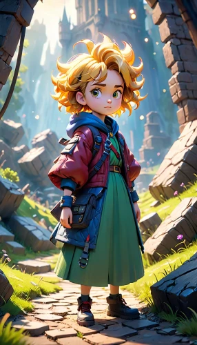 meteora,little girl in wind,bard,game illustration,adventurer,fullmetal alchemist edward elric,wander,scandia gnome,kids illustration,fairy tale character,little boy and girl,lux,violet evergarden,fae,cg artwork,alice in wonderland,link,alice,child fairy,child in park,Anime,Anime,Cartoon