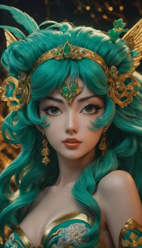 mermaid background,oriental princess,amano,masquerade,venetian mask,mermaid vectors,medusa,fantasy portrait,3d fantasy,malachite,green mermaid scale,teal blue asia,nami,cleopatra,gold foil mermaid,fantasy art,emerald,garuda,taiwanese opera,fairy peacock,Photography,General,Fantasy