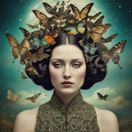 faery,faerie,lepidopterist,moths and butterflies,photo manipulation,julia butterfly,mystical portrait of a girl,isolated butterfly,butterfly isolated,vanessa cardui,photomontage,cupido (butterfly),butterfly effect,image manipulation,fantasy art,gatekeeper (butterfly),mazarine blue butterfly,fairy queen,butterflies,surrealistic,Photography,Artistic Photography,Artistic Photography 13