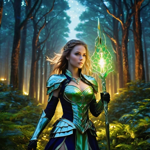 the enchantress,patrol,druid,green aurora,fantasy picture,elven,cleanup,aaa,elven forest,sorceress,blue enchantress,fantasy woman,summoner,aa,fantasy portrait,fantasia,dryad,cg artwork,fantasy art,green,Photography,General,Realistic