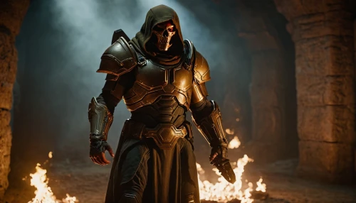 hooded man,assassin,flickering flame,templar,dark elf,dodge warlock,fire master,kadala,awesome arrow,accolade,male character,doctor doom,warlord,fire background,iron mask hero,best arrow,burning torch,massively multiplayer online role-playing game,raider,hall of the fallen,Photography,General,Cinematic