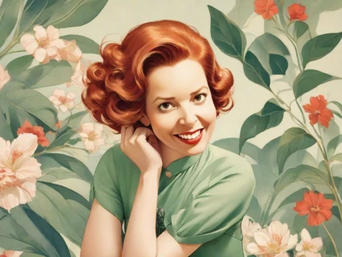 background ivy,retro pin up girl,maureen o'hara - female,ginger rodgers,ginger blossom,retro women,pin-up girl,retro pin up girls,retro woman,pin-up,shirley temple,retro 1950's clip art,vintage female portrait,pin up,portrait background,retro flowers,pin up girl,rose woodruff,pinup girl,valentine pin up