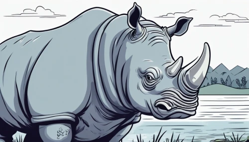 rhinoceros,white rhinoceros,indian rhinoceros,black rhinoceros,rhino,southern white rhinoceros,southern square-lipped rhinoceros,black rhino,uintatherium,triceratops,hippopotamus,vector illustration,gnu,reconstruction,line art animals,digital illustration,botswana,tusks,conservation,hand-drawn illustration