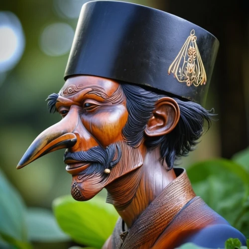 png sculpture,wood carving,papuan,javanese,asian conical hat,wooden mask,smoking pipe,papua,patung garuda,wooden figure,pinocchio,kokoshnik,maori,tugu,the emperor's mustache,indonesian,hornbill,minangkabau,tobacco pipe,tribal chief,Photography,General,Fantasy