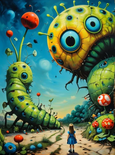 surrealism,alien planet,alien world,flying seeds,alien invasion,flying seed,fantasy art,under sea,apiarium,artificial fly,insects,ladybugs,surrealistic,creatures,psychedelic art,insect ball,invertebrate,antasy,two-point-ladybug,dream world