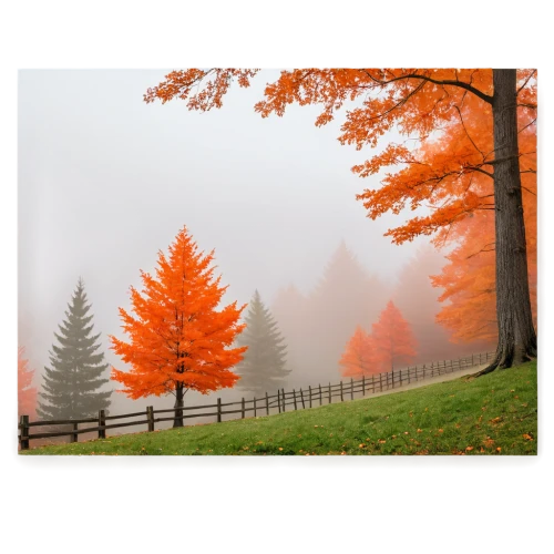 autumn fog,autumn frame,autumn background,fall landscape,autumn trees,foggy landscape,autumn scenery,autumn tree,fall foliage,spruce trees,autumn landscape,evergreen trees,trees in the fall,autumn forest,colors of autumn,the trees in the fall,autumn morning,deciduous trees,round autumn frame,temperate coniferous forest,Illustration,American Style,American Style 11