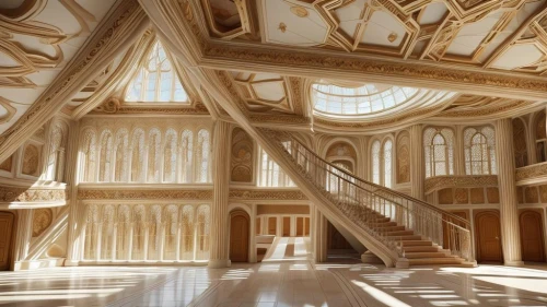 ballroom,ornate room,marble palace,hall of the fallen,royal interior,wooden construction,empty interior,wooden beams,3d rendering,hall of nations,interiors,empty hall,parquet,wooden floor,interior design,treasure hall,hardwood floors,wood structure,theater stage,great room