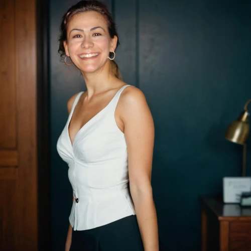 pencil skirt,cotton top,white shirt,lara,see-through clothing,killer smile,smiling,women's clothing,in a shirt,elegant,menswear for women,women clothes,secretary,attractive woman,female model,adorable,pantsuit,breasted,a smile,radiant
