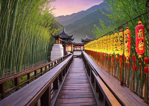 wooden bridge,bamboo forest,chinese architecture,chinese art,chinese temple,oriental painting,taiwan,japan landscape,hall of supreme harmony,hanging temple,yunnan,dragon bridge,walkway,scenic bridge,landscape background,great wall of china,asian architecture,shaanxi province,guizhou,golden bridge,Photography,Fashion Photography,Fashion Photography 15