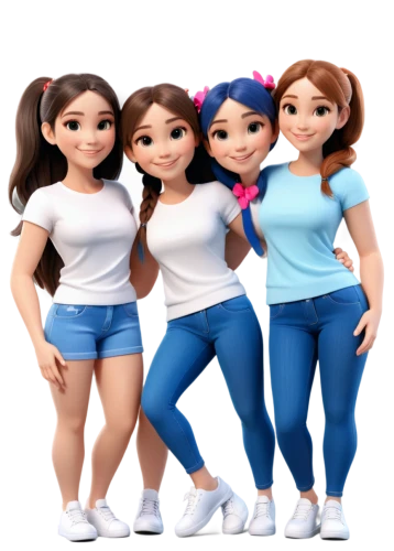 sewing pattern girls,ladies group,women friends,fashion dolls,women clothes,figure group,artificial hair integrations,cute cartoon image,animated cartoon,social,women fashion,ladies clothes,girl group,women's clothing,young women,designer dolls,aerobic exercise,3d model,paper dolls,girls,Unique,3D,3D Character