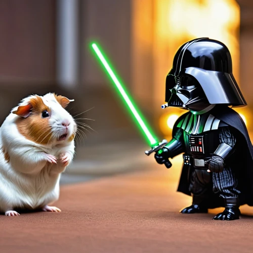 laser pointer,guineapig,guinea pigs,starwars,schleich,star wars,guinea pig,darth wader,animals play dress-up,funny animals,chewbacca,mouse bacon,dark side,animal photography,hamster,luke skywalker,slow cooker,toy photos,anthropomorphized animals,laser beam