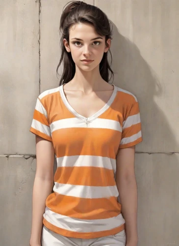 girl in t-shirt,striped background,horizontal stripes,isolated t-shirt,girl in a long,portrait background,young woman,digital compositing,female model,photoshop manipulation,cotton top,clementine,pretty young woman,portrait of a girl,character animation,photo session in torn clothes,teen,colored pencil background,the girl's face,beautiful young woman,Digital Art,Comic