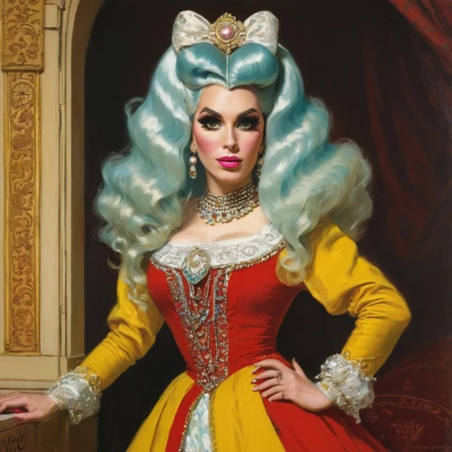 miss circassian,queen of hearts,monarchy,the victorian era,portrait of a woman,queen,cleopatra,victorian lady,portrait of christi,fantasy portrait,queen bee,queen s,the carnival of venice,princess sofia,brazilian monarchy,venetia,queen of puddings,queen crown,fantasy woman,portrait of a girl,Art,Classical Oil Painting,Classical Oil Painting 42
