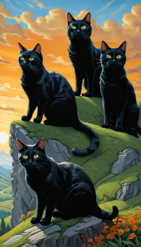 black cat,cat family,capricorn kitz,cats,felines,felidae,panther,canis panther,pet black,cattles,vintage cats,hollyleaf cherry,cat image,mow,cats on brick wall,stray cats,katz,black bears,nightshade family,guards of the canyon,Conceptual Art,Fantasy,Fantasy 11