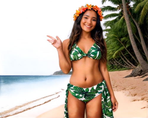 hula,aloha,polynesian girl,luau,hawaiian,mai tai,lei,two piece swimwear,polynesian,tropical greens,moana,lei flowers,tropic,candy island girl,molokai,tahiti,beach background,kalua,brazilianwoman,blue hawaii,Conceptual Art,Oil color,Oil Color 05