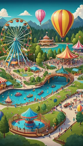 hot-air-balloon-valley-sky,amusement park,oktoberfest background,waldbühne,tomorrowland,the disneyland resort,cirque,rainbow world map,theme park,cartoon forest,disneyland paris,circus tent,resort town,fairy world,music festival,festival,circus,summer fair,shanghai disney,big top,Conceptual Art,Sci-Fi,Sci-Fi 05