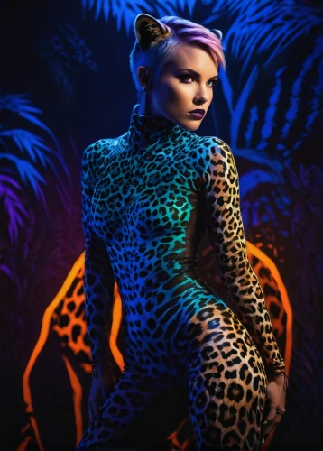 cheetah,neon body painting,leopard,bodypaint,animal print,panther,jaguar,photo session in bodysuit,catwoman,bodypainting,feline look,feline,fierce,body painting,agent provocateur,femme fatale,cheetahs,sphynx,tiger,latex clothing,Photography,Artistic Photography,Artistic Photography 10