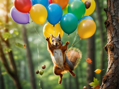 animal balloons,balloons flying,colorful balloons,tree squirrel,eurasian red squirrel,little girl with balloons,tree chipmunk,acorns,relaxed squirrel,birthday balloons,red squirrel,atlas squirrel,squirrel,balloons,happy birthday balloons,squirell,whimsical animals,eurasian squirrel,ballooning,squirrels,Photography,General,Natural