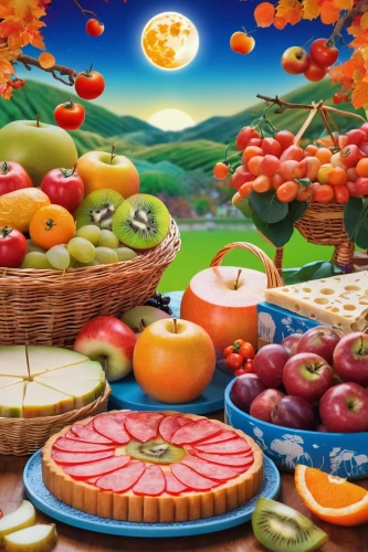 cart of apples,fruit plate,basket with apples,basket of apples,autumn fruits,autumn background,apple harvest,vegetables landscape,fruit platter,autumn landscape,fruit pie,fruit tree,bowl of fruit in rain,basket of fruit,autumn still life,autumn fruit,fruit fields,apple jam,fruits icons,apple orchard,Illustration,Japanese style,Japanese Style 04