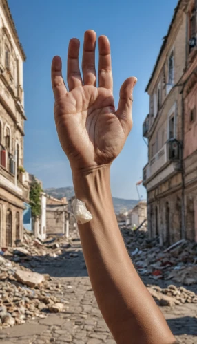 destroyed houses,human hand,arms outstretched,demolition,earth quake,child's hand,apulia,travel insurance,human hands,helping hands,western debt and the handling,praying hands,rubble,hand prosthesis,destroyed city,building rubble,coda alla vaccinara,hand disinfection,ostuni,pompeii,Photography,General,Realistic