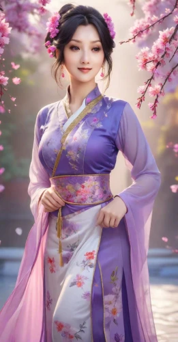 hanbok,oriental princess,ao dai,japanese sakura background,korean culture,spring festival,shuanghuan noble,oriental painting,yi sun sin,wuchang,geisha,asian woman,plum blossoms,asian culture,plum blossom,mulan,sari,oriental girl,mukimono,sakura background,Photography,Realistic