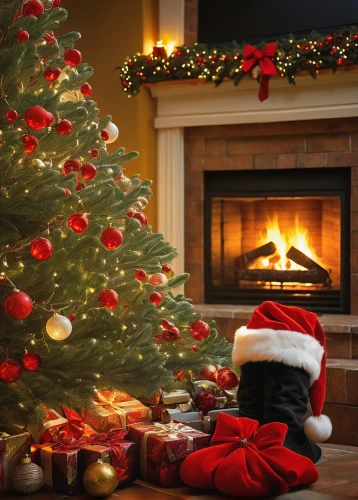 christmas fireplace,christmas wallpaper,christmas background,christmasbackground,santa stocking,christmas banner,decorate christmas tree,yule log,christmas scene,christmas motif,the occasion of christmas,christmas landscape,fir tree decorations,christmas,merry christmas,christmas photo,christmas room,santa claus,christmas picture,santa's hat,Illustration,Realistic Fantasy,Realistic Fantasy 03