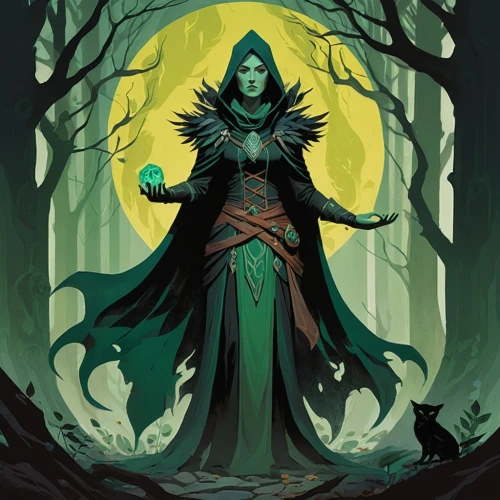 undead warlock,sorceress,the enchantress,druid,dodge warlock,blue enchantress,priestess,huntress,grimm reaper,elven forest,elven,vampire woman,dark elf,druid grove,the witch,mage,summoner,magus,caerula,vampire lady,Illustration,Vector,Vector 08