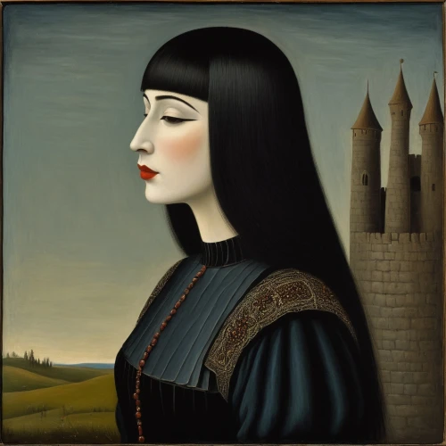 gothic portrait,portrait of christi,joan of arc,cleopatra,art deco woman,the mona lisa,portrait of a girl,mona lisa,portrait of a woman,lacerta,la violetta,breton,bellini,gothic woman,girl in a long,fantasy portrait,dita,woman thinking,woman with ice-cream,grant wood,Art,Artistic Painting,Artistic Painting 02