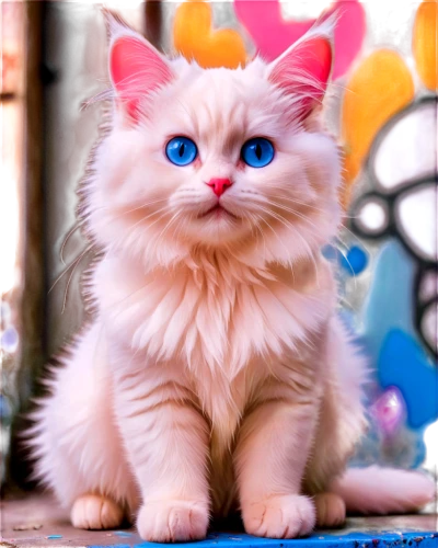 blue eyes cat,cat with blue eyes,cute cat,cat on a blue background,pink cat,turkish angora,blue eyes,breed cat,british longhair cat,birman,ragdoll,doll cat,cat kawaii,baby blue eyes,cartoon cat,blossom kitten,siberian cat,white cat,kurilian bobtail,cute animal,Conceptual Art,Graffiti Art,Graffiti Art 09