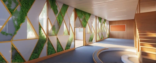 room divider,hallway space,daylighting,3d rendering,patterned wood decoration,bamboo curtain,wall panel,eco hotel,school design,interior modern design,hallway,render,interior decoration,sky space concept,modern decor,wall plaster,interior design,glass wall,eco-construction,contemporary decor,Photography,General,Realistic