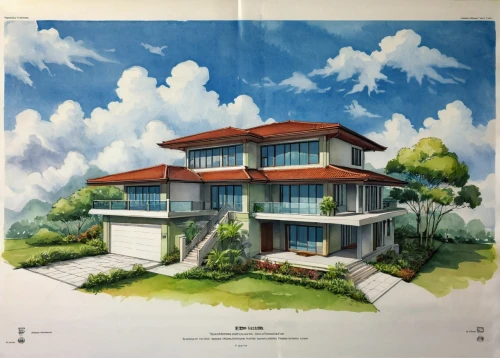 house drawing,garden elevation,mid century house,residential house,tropical house,houses clipart,real-estate,house floorplan,house purchase,villa,frame house,architect plan,house shape,floorplan home,house painting,modern house,archidaily,cube house,japanese architecture,holiday villa,Illustration,American Style,American Style 08