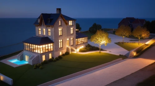 landscape lighting,house by the water,normandy,luxury property,luxury home,dunes house,beautiful home,beach house,holiday villa,new england style house,private house,etretat,mansion,sylt,knokke,summer house,danish house,beachhouse,ocean view,bendemeer estates,Photography,General,Natural