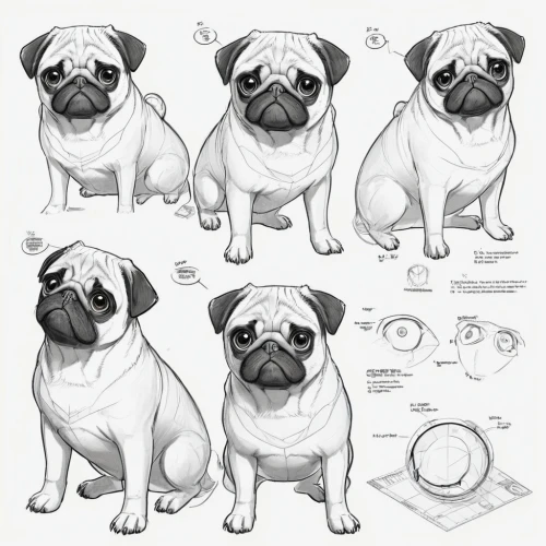 pug,rolls,puggle,dog illustration,dog line art,dog drawing,male poses for drawing,pekingese,concept art,studies,dog breed,bulldog,vector graphics,dumpling,animal shapes,dog cartoon,vector illustration,vector images,icon set,my clipart,Unique,Design,Character Design