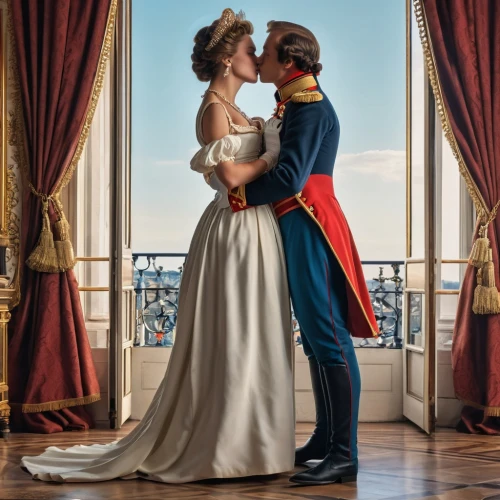 monarchy,romance novel,bougereau,cinderella,romantic portrait,napoleon iii style,four poster,french digital background,prince and princess,wedding photo,napoleon,waltz,vanity fair,fairytale,catherine's palace,young couple,romantic scene,brazilian monarchy,petersburg,france,Photography,General,Realistic